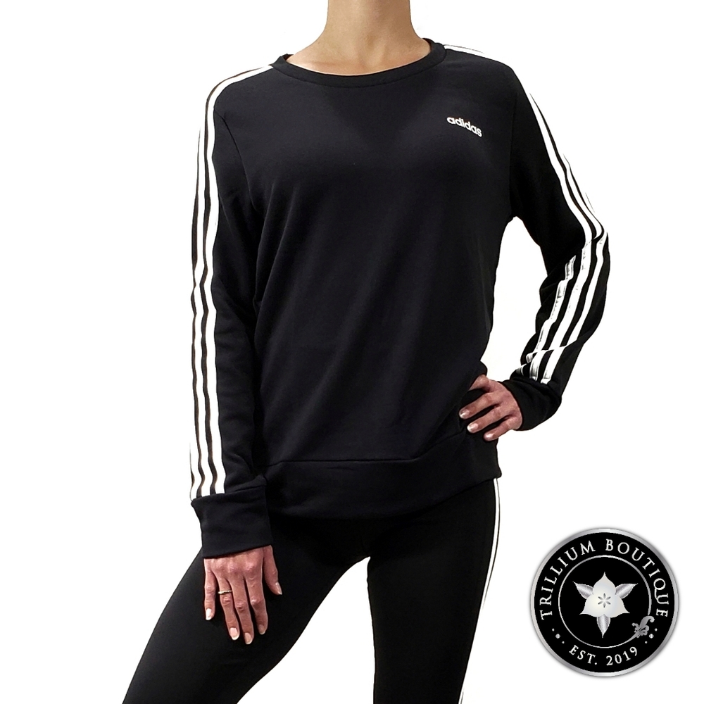BUNDLE Adidas Climalite 3 Stripe Tights & Crewneck - Picture 2 of 16